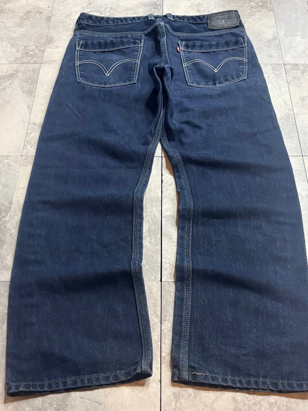 Levi's 569 Loose Straight Jeans 33x32 Dark Navy Zip Pocket Y2K